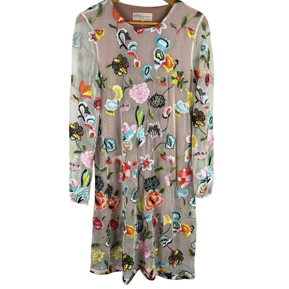 Philosophy Floral Embroidered Mini Dress - Multicolor